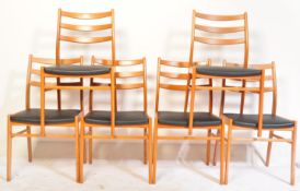 SET OF 6 MID CENTURY BEECH WOOD RETRO DINING CHAIRS