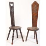 TWO 19TH CENTURY WELSH OAK SPINNING CHAIRS