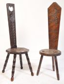 TWO 19TH CENTURY WELSH OAK SPINNING CHAIRS