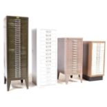 COLLECTION OF FOUR RETRO METAL FILING CABINETS