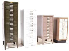 COLLECTION OF FOUR RETRO METAL FILING CABINETS