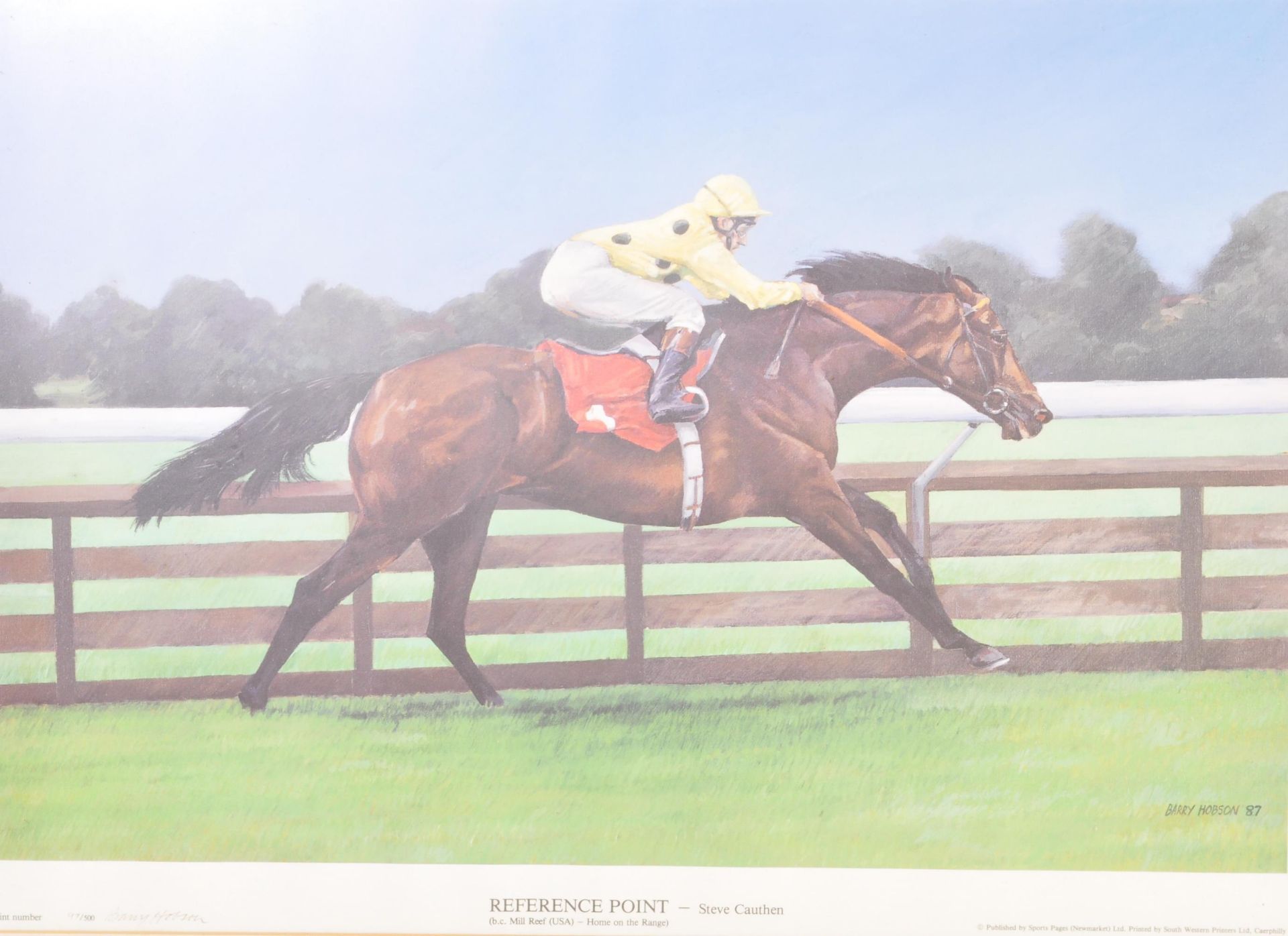 PAIR OF LIMITED EDITION 1980S HORSE RACING JOCKEY PRINTS - Image 4 of 14