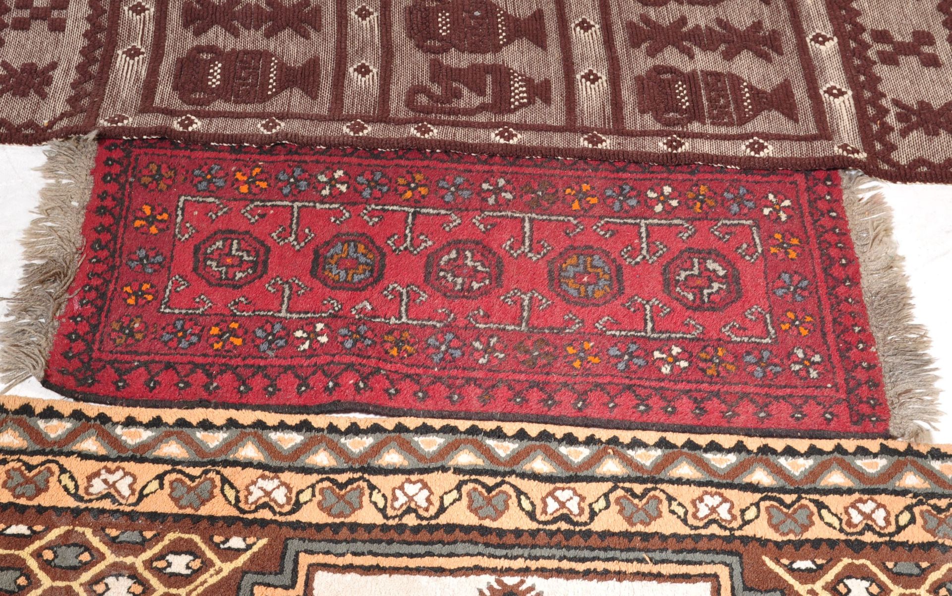 COLLECTION OF WOOL ON WOOL PERSIAN FLOOR CARPET RUGS - Image 3 of 6