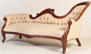 VICTORIAN 19TH CENTURY MAHOGANY DOUBLE END CHAISE LONGUE