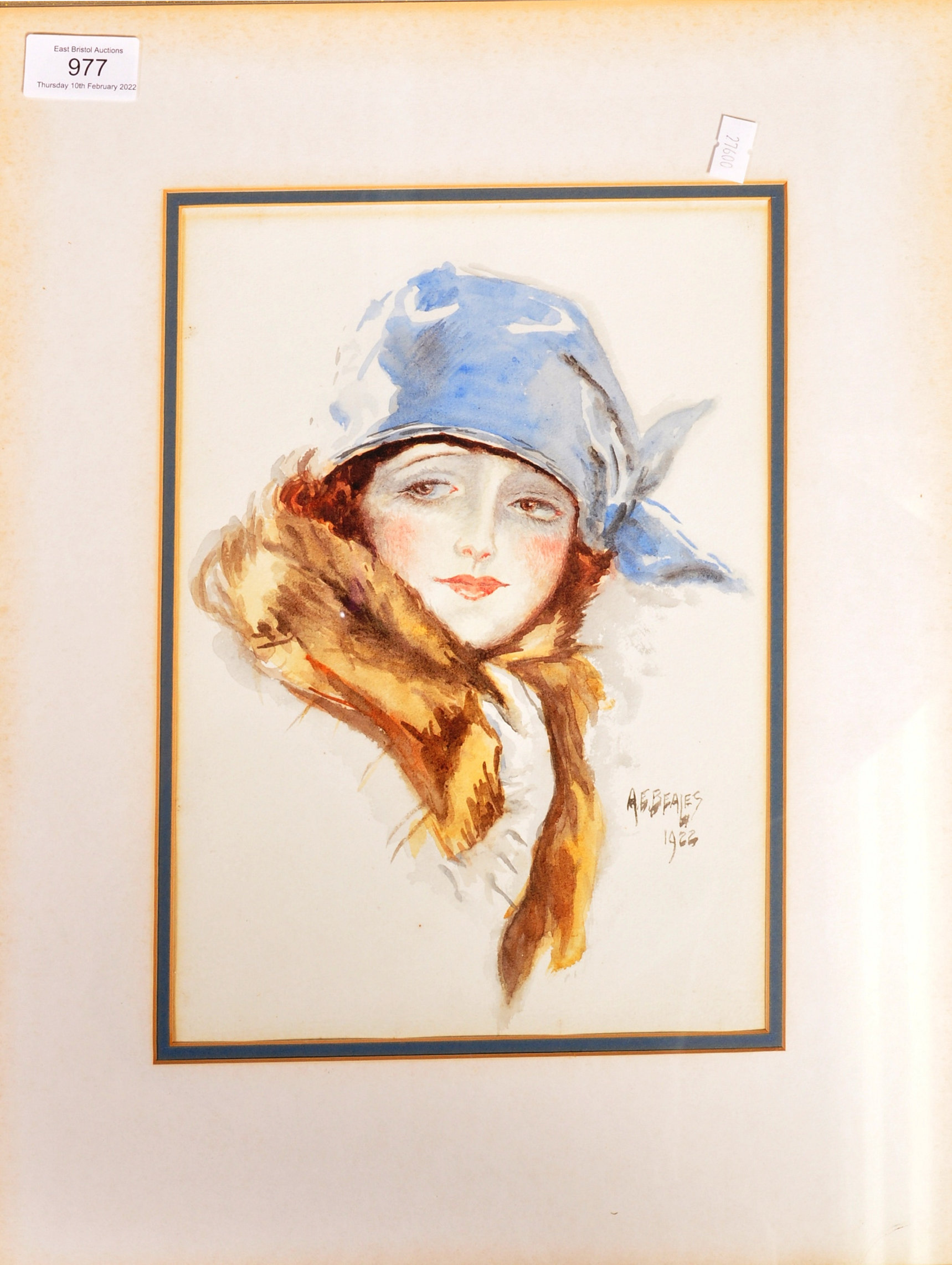 AE BEALES - SERIES OF 3 ART NOUVEAU WATERCOLOUR PAINTINGS - Image 9 of 12