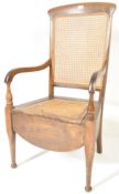 LATE VICTORIAN 19TH CENTUY RATTAN COMMODE CHAIR