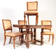 19TH CENTURY VICTORIAN EXTENDABLE DINING TABLE AND CHAIRS