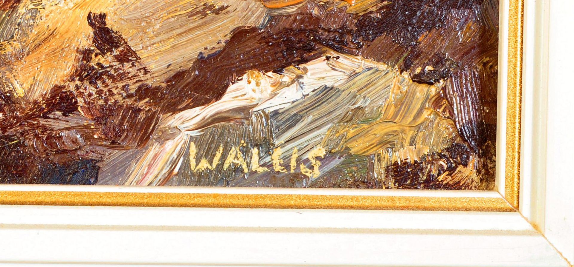 PAIR OF OIL ON CANVAS PAINTINGS - BEACH SCENES SIGNED WALLIS - Bild 4 aus 7