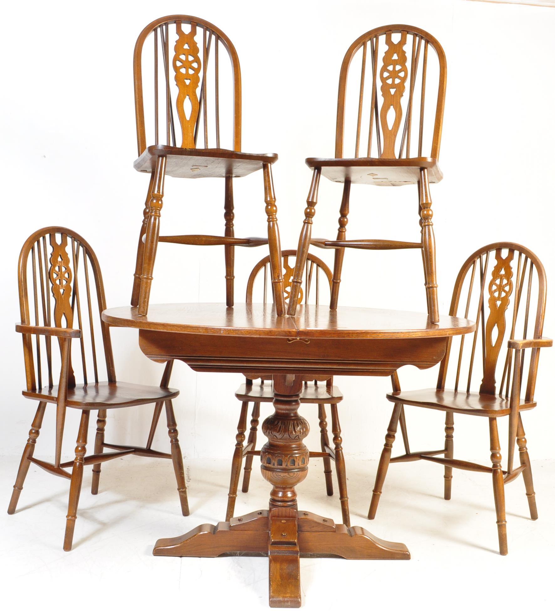 WOOD BROS OLD CHARM JACOBEAN REVIVAL DINING TABLE CHAIRS - Image 3 of 20