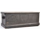 17TH CENTURY ITALIAN EBONISED PINE CASSONE - BLANKET CHEST