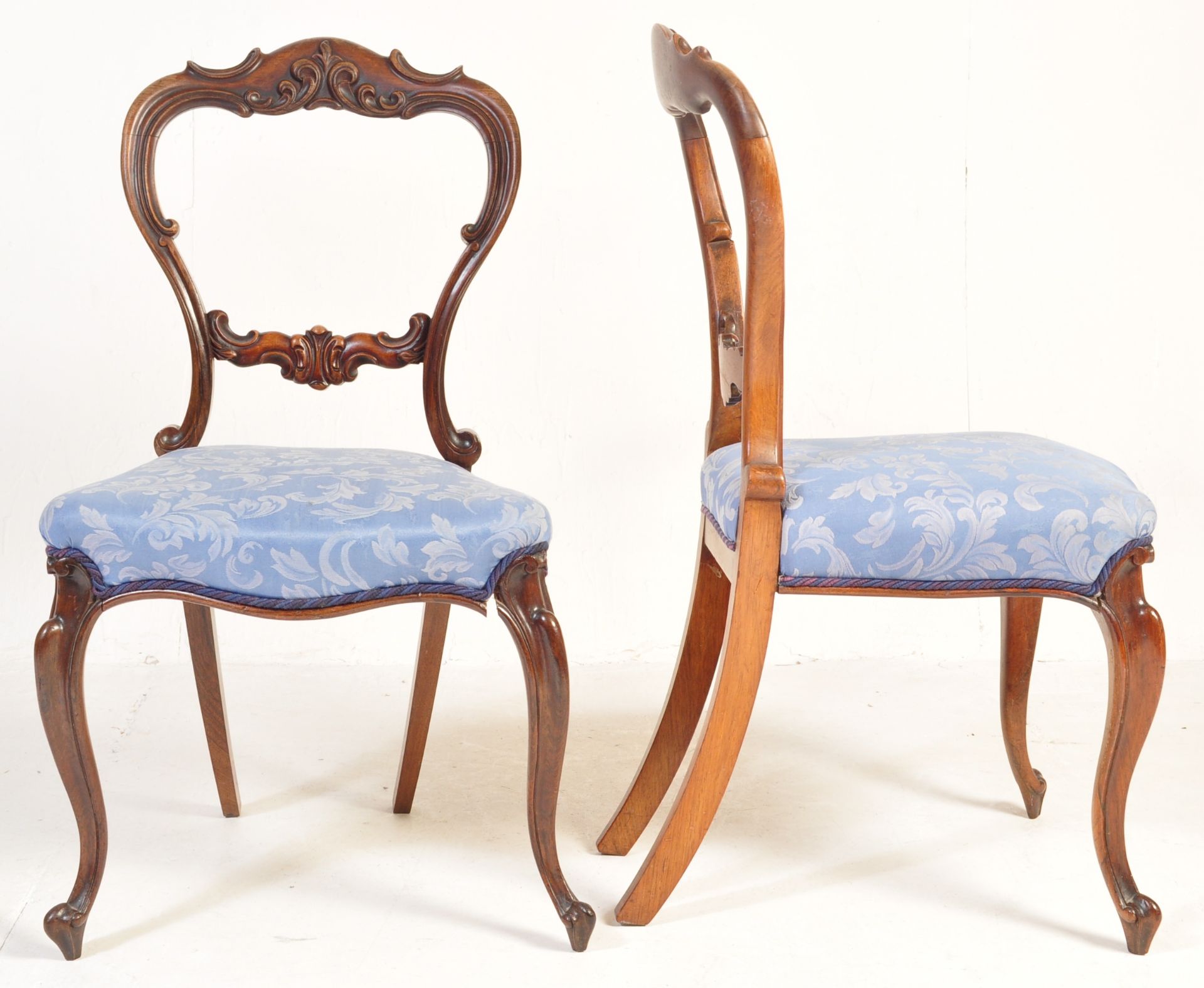 5 19TH CENTURY MAHOGANY BALLOON BACK DINING CHAIRS - Image 3 of 8