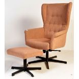 RETRO VINTAGE STYLE TILT AND SWIVEL WINGBACK ARMCHAIR