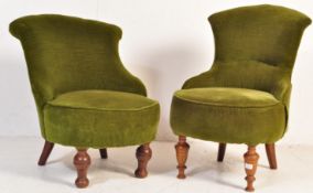 PAIR OF VICTORIAN MAHOGANY BOUDOIR COCKTAIL CHAIRS