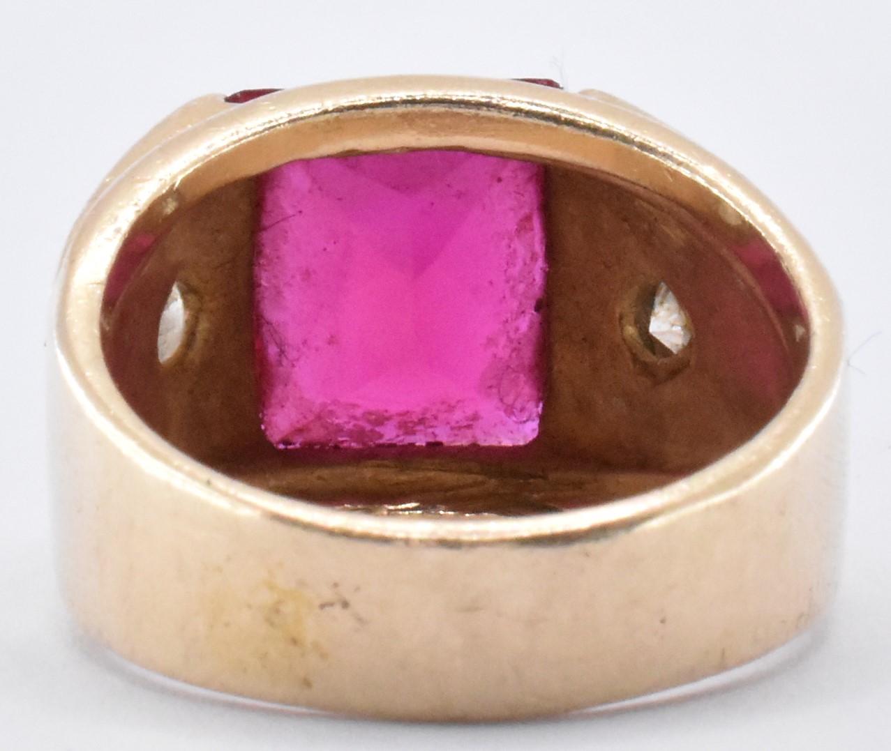 14CT GOLD & SYNTHETIC RUBY RING - Image 4 of 7