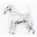 SILVER SCOTTIE DOG BROOCH