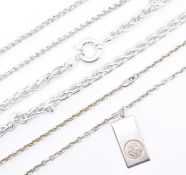 THREE SILVER CHAIN NECKLACES