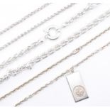 THREE SILVER CHAIN NECKLACES