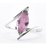 HALLMARKED 9CT GOLD & PINK STONE WRAP AROUND RING