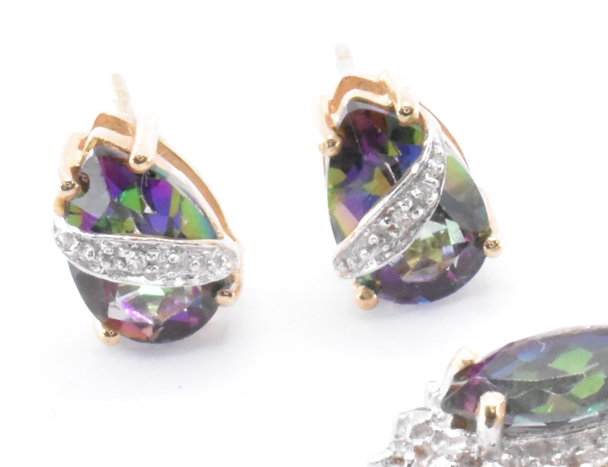 PAIR OF 9CT GOLD STONE SET DIAMOND EARRINGS - Image 2 of 5