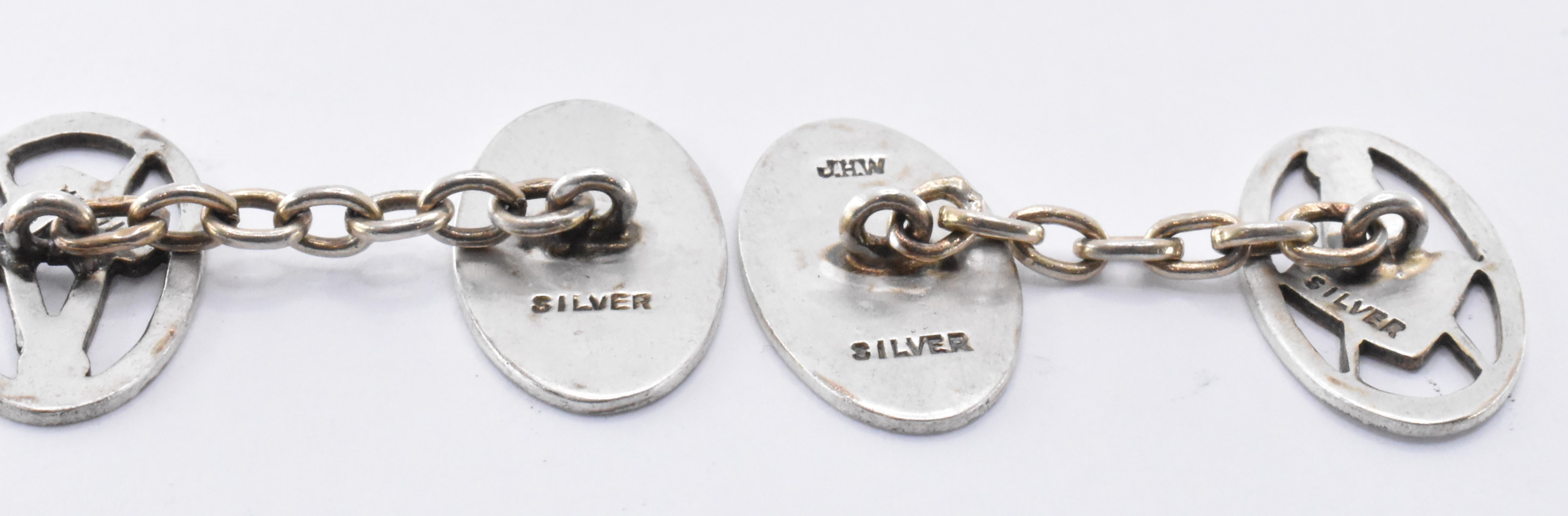 GROUP OF SILVER JEWELLERY INCLUDING MASONIC CUFFLINKS - Image 3 of 4