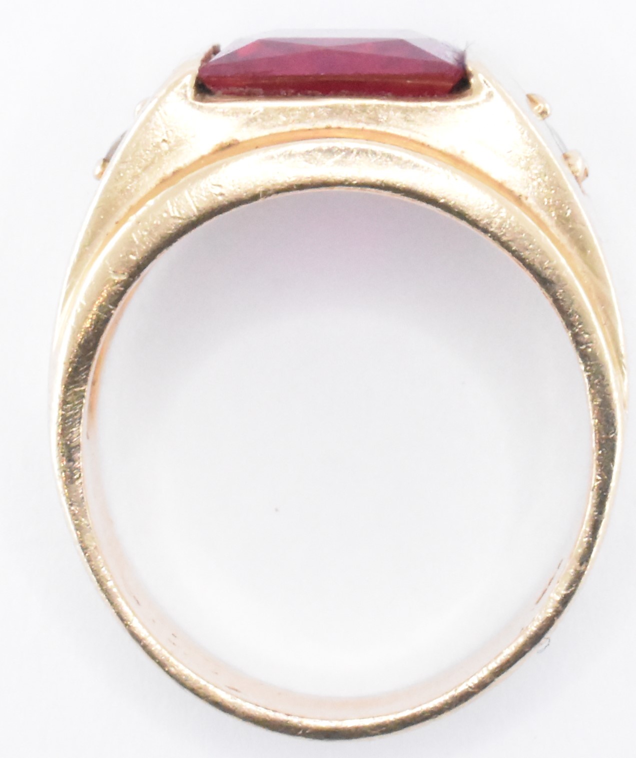 14CT GOLD & SYNTHETIC RUBY RING - Image 7 of 7