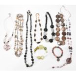 GROUP OF VINTAGE GLASS BEAD NECKLACES