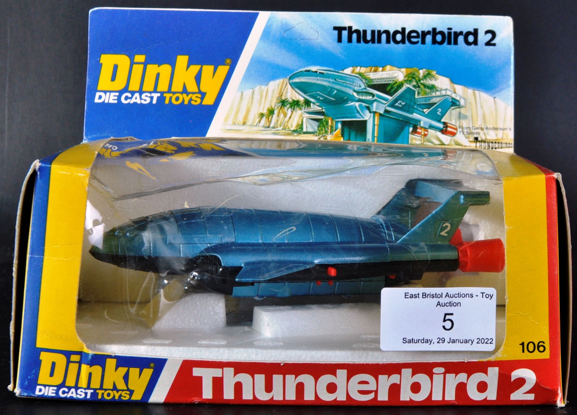 ORIGINAL VINTAGE DINKY TOYS DIECAST THUNDERBIRD 2 MODEL