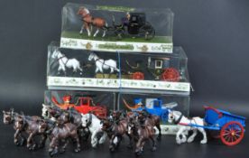 VINTAGE BRUMM 1/43 SCALE HORSE DRAWN CARRIAGES & BRITAIN'S HORSES