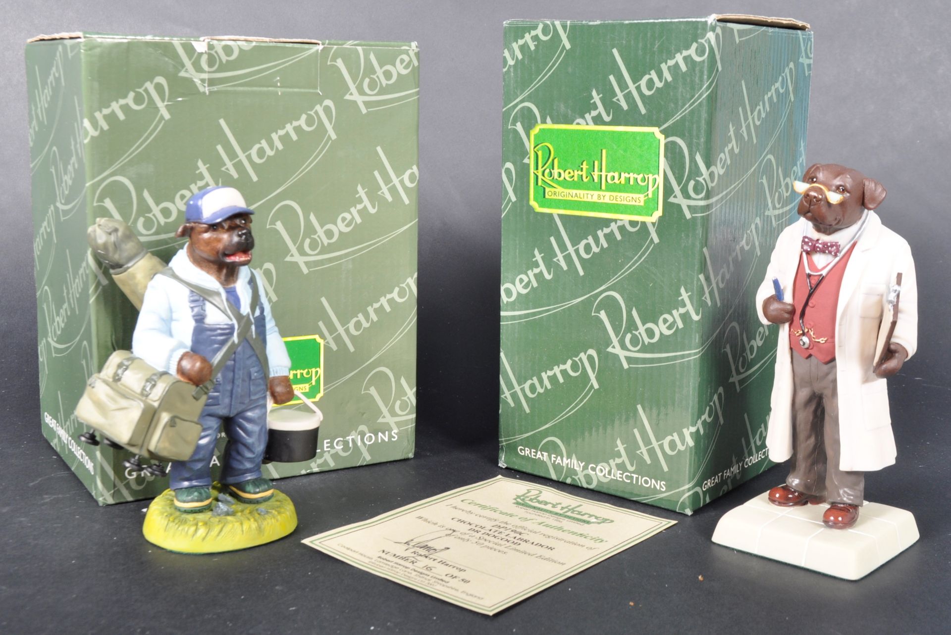 ROBERT HARROP - DOGGIE PEOPLE - TWO LIMITED EDITION FIGURES