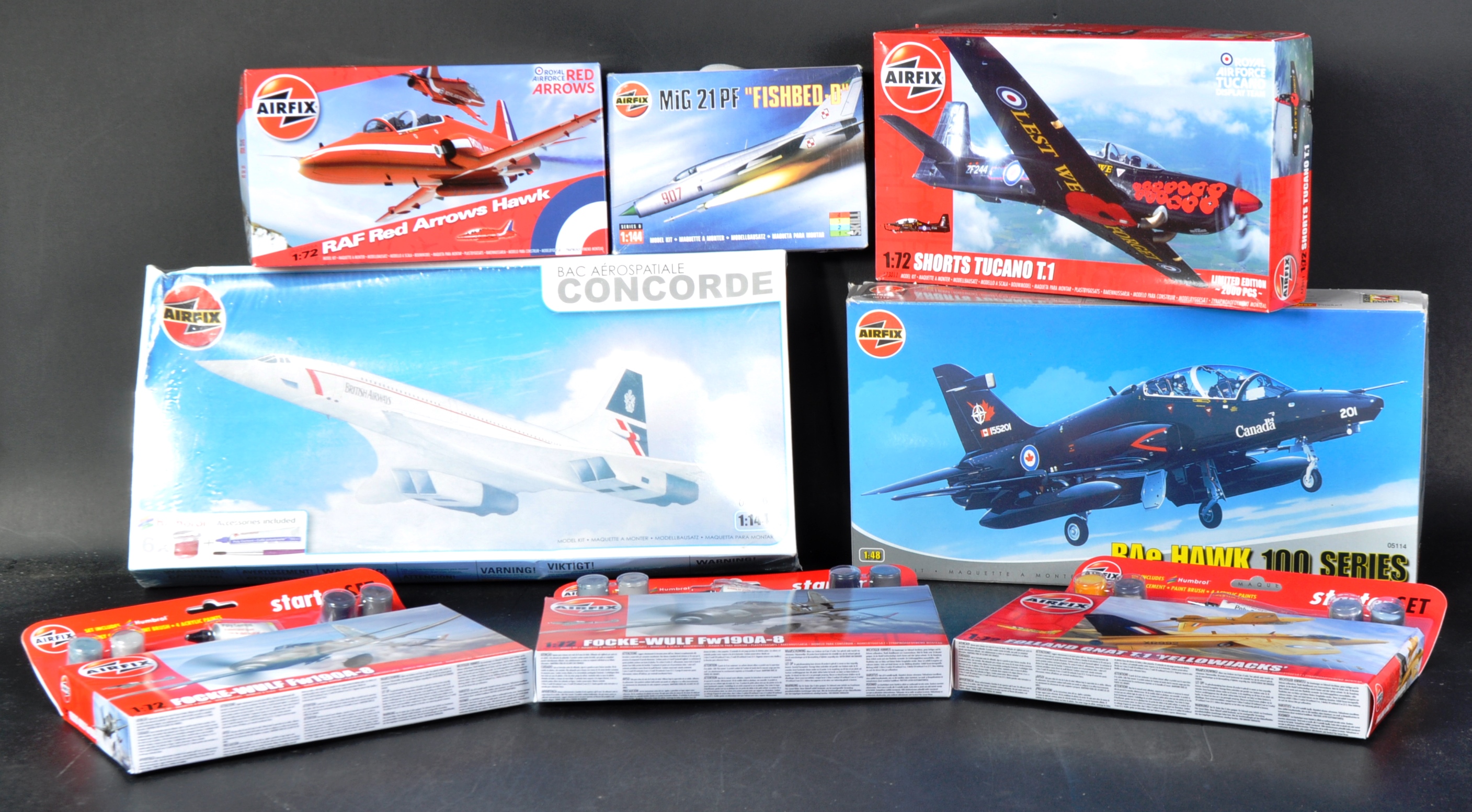 COLLECTION OF AIRFIX AVIATION THEMED PLASTIC MODEL KITS