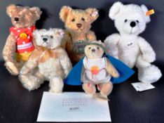 COLLECTION OF GERMAN STEIFF MADE SOFT TOY TEDDY BEARS