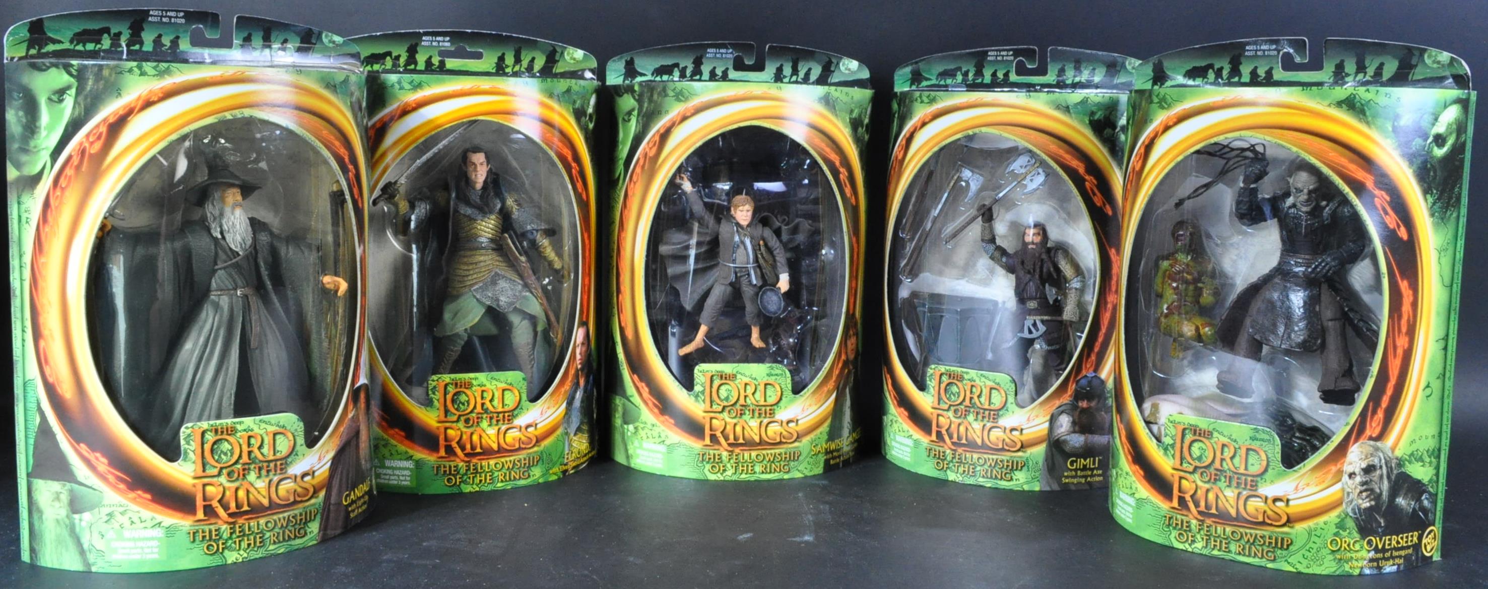 COLLECTION OF X5 TOY BIZ LOTR LORD OF THE RINGS ACTION FIGURES