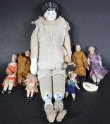 COLLECTION OF EARLY 19TH CENTURY FRENCH & GERMAN PORCELAIN DOLLS