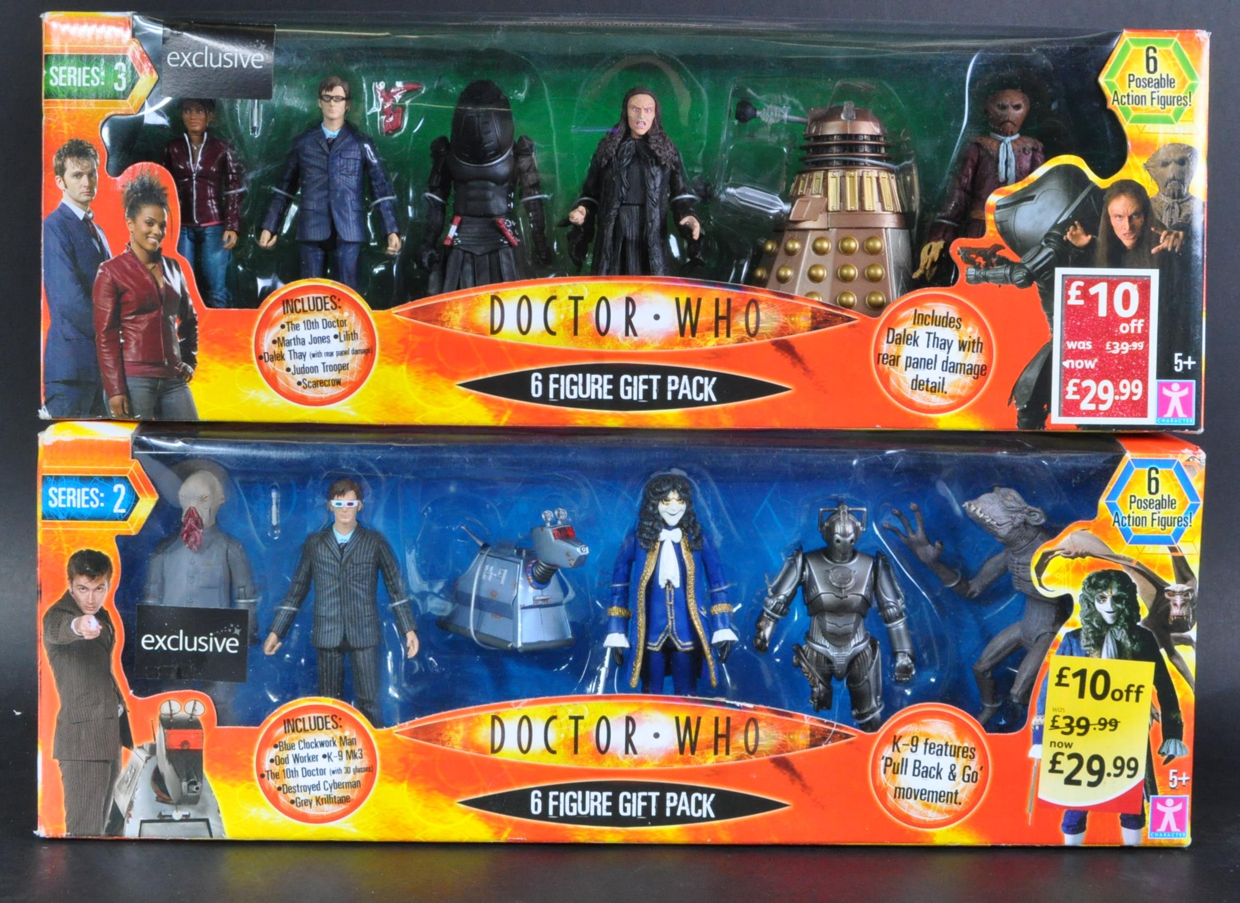DOCTOR WHO - CHARACTER OPTIONS - TWO 6 FIGURE GIFT PACK ACTION FIGURES