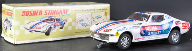 VINTAGE JAPANESE TAIYO MADE TINPLATE RUSHER STINGRAY CORVETTE