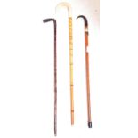 COLLECTION OF WALKINGS STICKS, HORN, BONE & GOLF CLUB