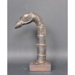 ORIENTAL BRASS / BRONSE WALKING STICK HANDLE IN A FORM OF A HORSE HEAD