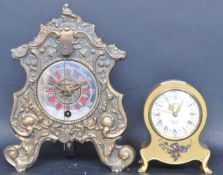 TWO FRENCH WINDUP MOVEMENT MANTLE CLOCKS