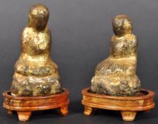 PAIR OF 19TH CENTURY CHINESE CARVED BUDDHAS