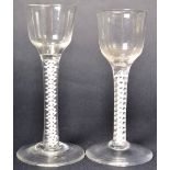 PAIR OF 18TH CENTURY GEORGE III AIR TWIST WINE GLASSES