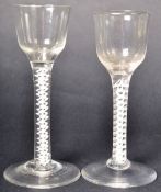 PAIR OF 18TH CENTURY GEORGE III AIR TWIST WINE GLASSES