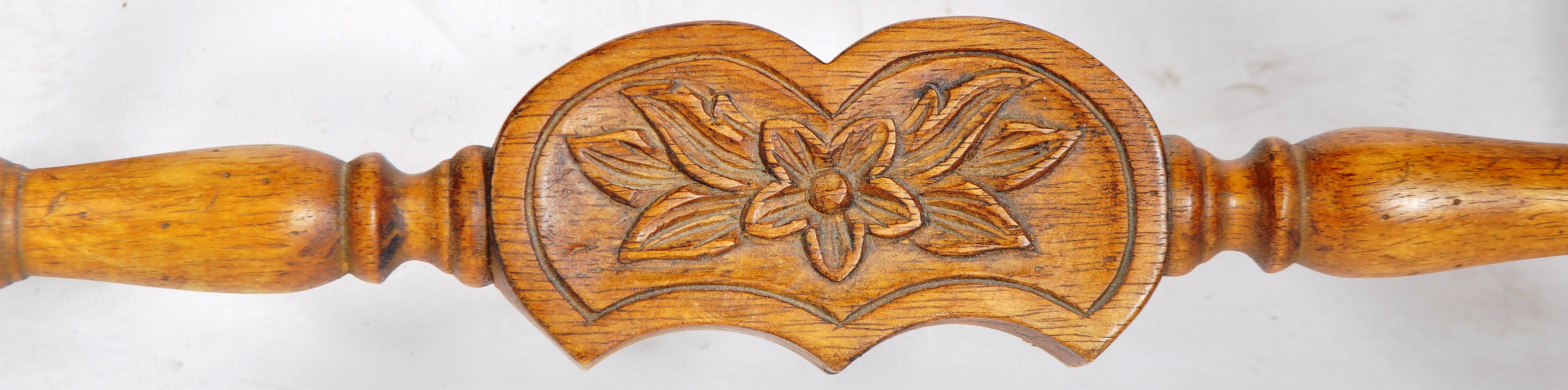 19TH CENTURY CARVED FRUITWOOD RUSH SEATED BENCH - Image 5 of 8