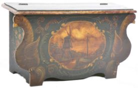 19TH CENTURY DUTCH FOLK ART PAINTED MARRIAGE CHEST