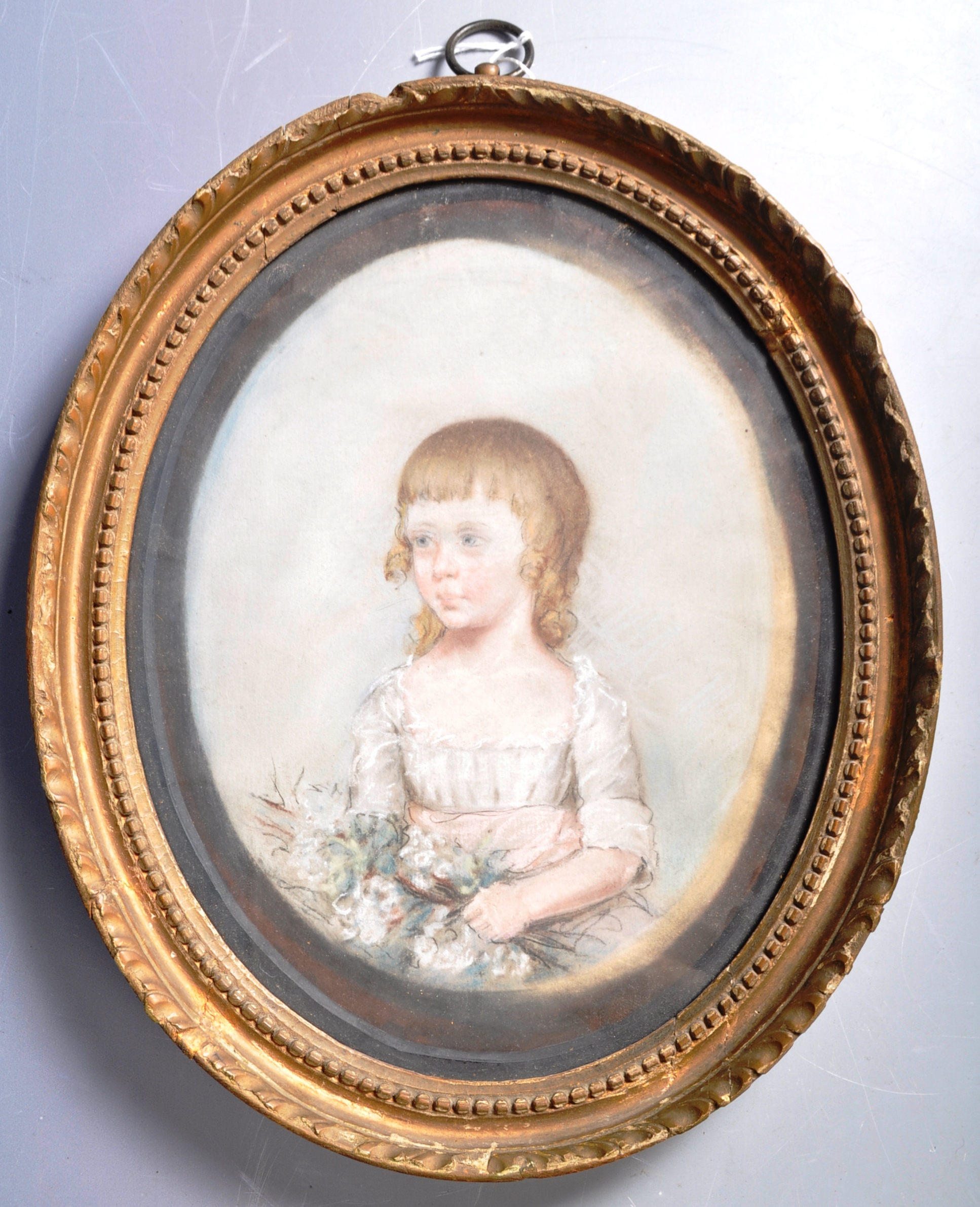 18TH CENTURY GEORGE III PASTEL PORTRAIT OF A YOUNG GIRL - Image 2 of 6