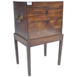 EARLY 19TH CENTURY REGENCY MAHOGANY WORK BOX ON STAND