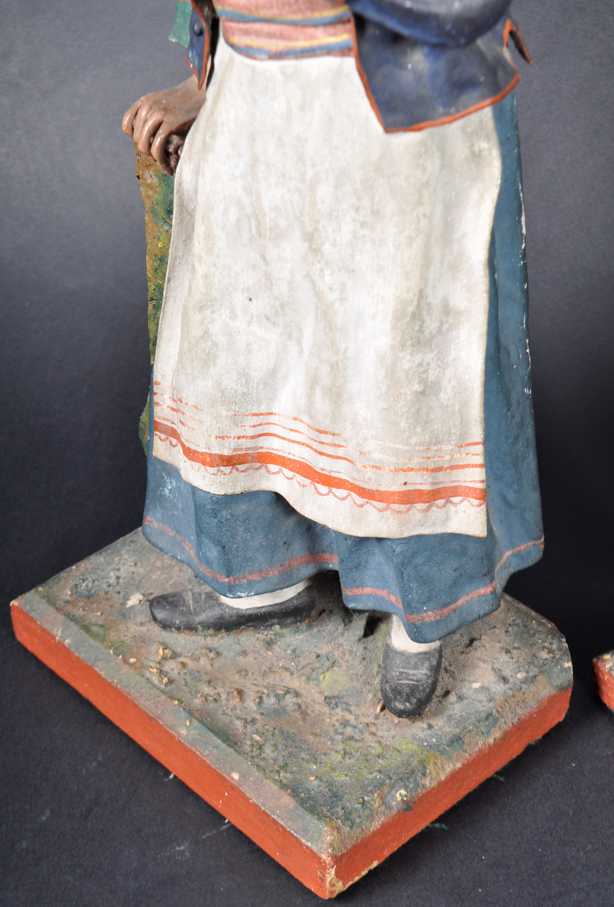 PAIR OF 19TH CENTURY PAPIER MACHE HAND PAINTED FIGURES - Image 7 of 9