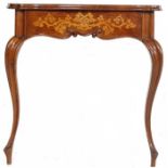 19TH CENTURY DUTCH WALNUT AND SATINWOOD INLAID CONSOLE TABLE