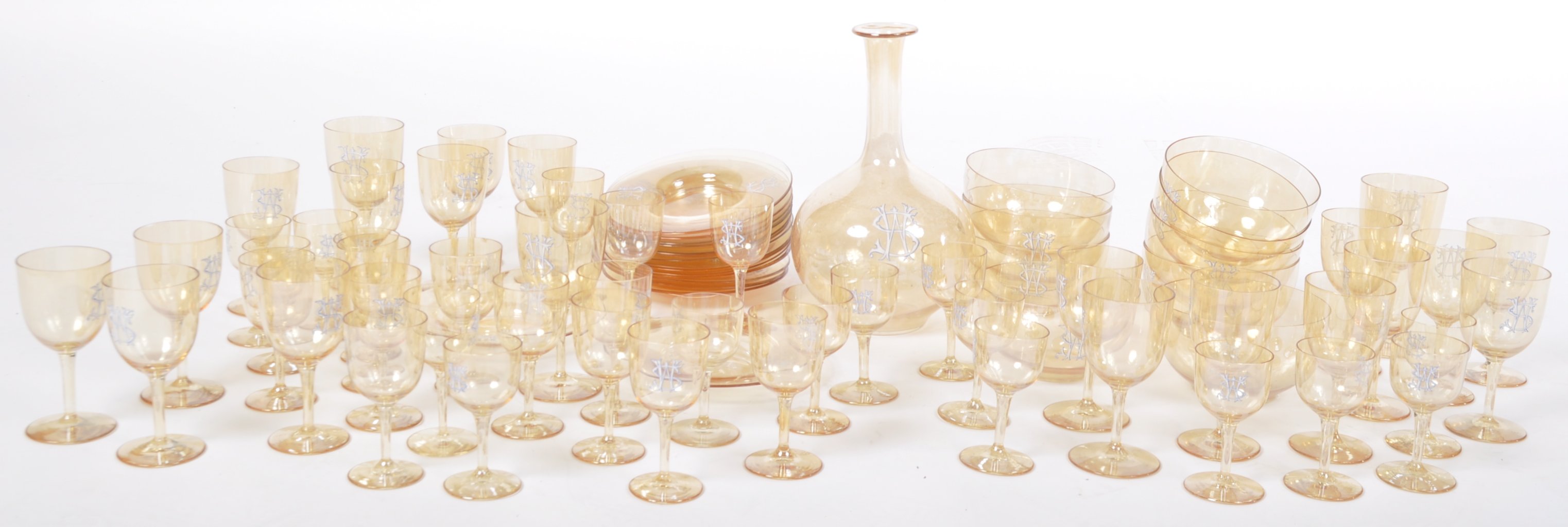 COLLECTION OF 19TH CENTURY VICTORIAN MONOGRAMMED GLASSES