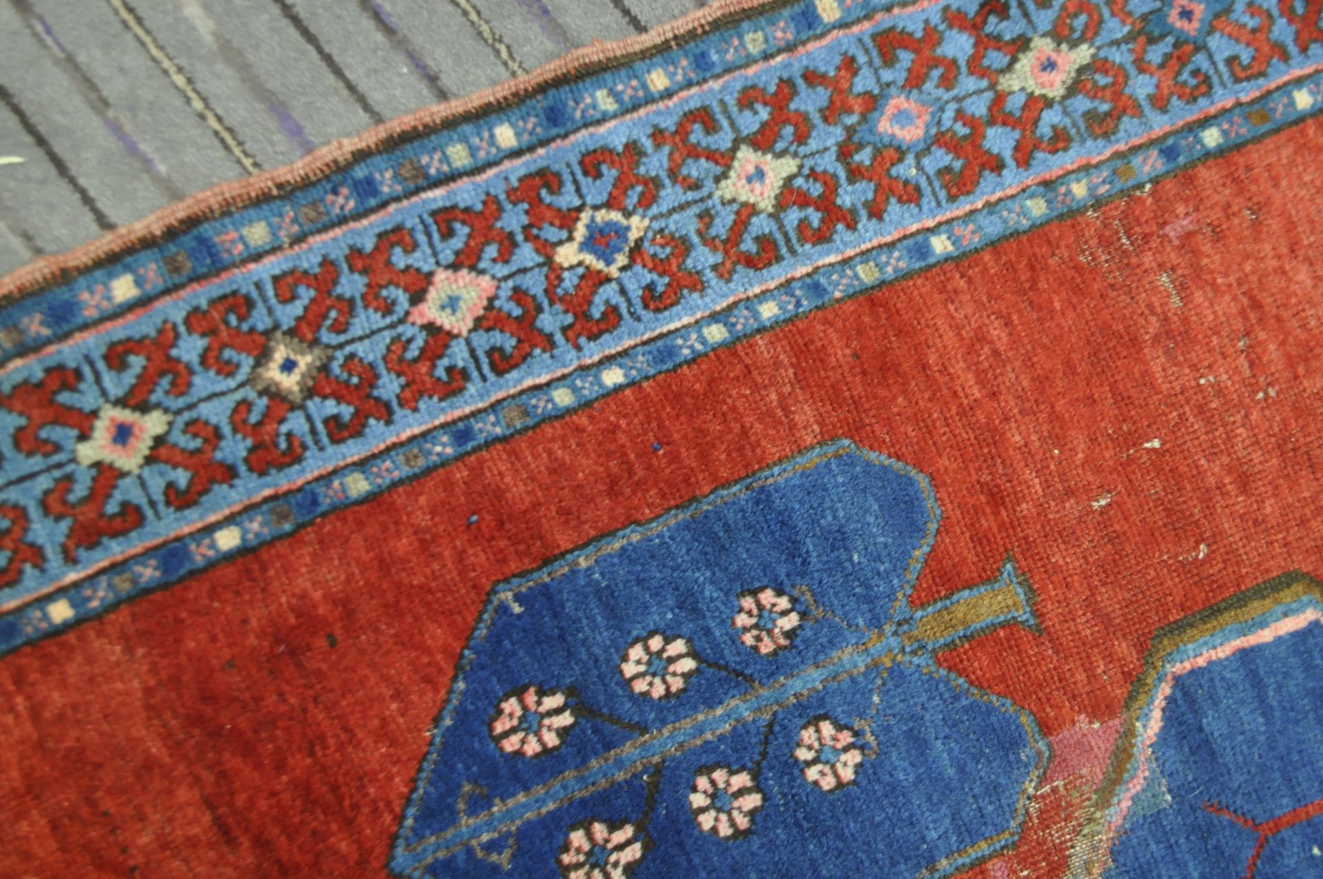 19TH CENTURY PERSIAN KAZAK WOOL CARPET RUG - Bild 7 aus 7