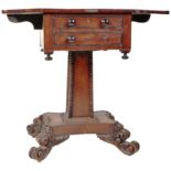 WILLIAM IV ROSEWOOD PEDESTAL WORK TABLE